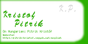kristof pitrik business card
